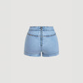 In-stock - 37128#  cross-border fashionable women's denim shorts for casual outings (us & european market)