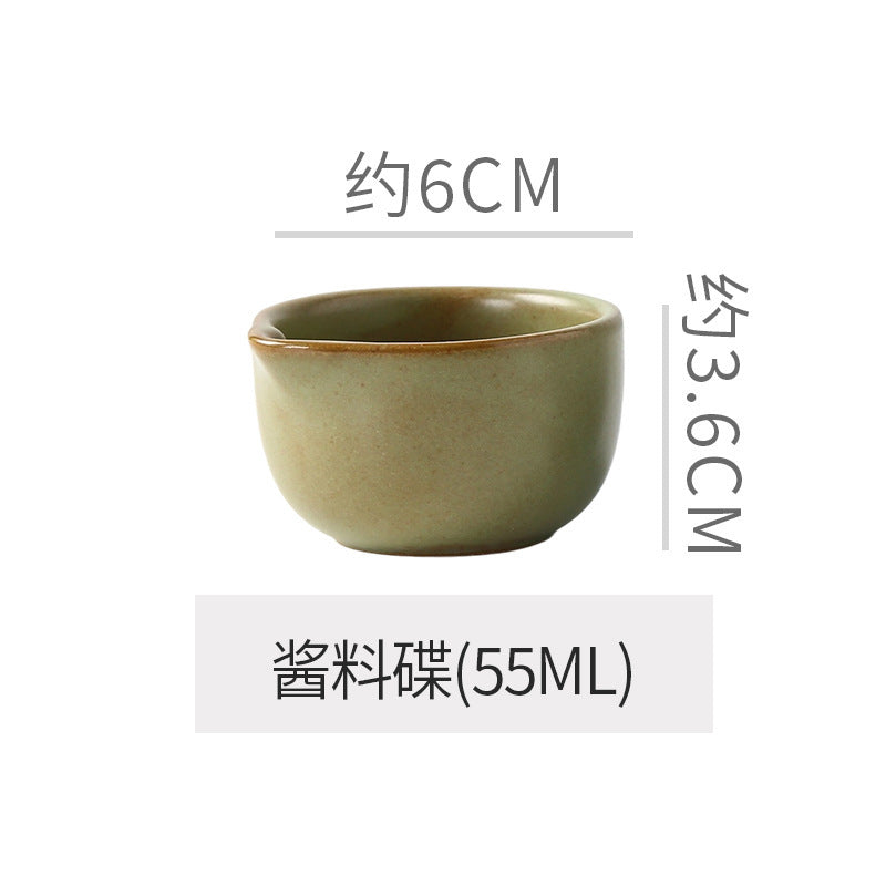 Retro style ceramic kiln straw hat plate restaurant hotel for home threaded pasta plate japanese style fruit salad dessert plate