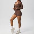 New arrival: solid color brushed microfiber seamless breathable tank top yoga set - 3-piece activewear set for women (running & fitness)