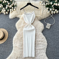 K-style chain suspender knittingdress women's autumnew arrival summer silmslimming lookelegantclassy sense waist skirt