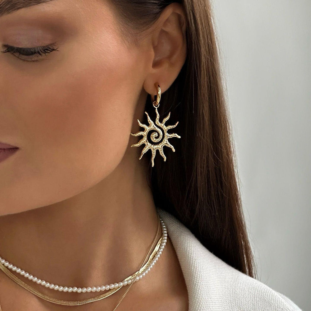 Wholesale sunflower earrings - european & american cross-border jewelry - women's light luxury, niche, high-end alloy earrings - new earring styles