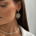Wholesale sunflower earrings - european & american cross-border jewelry - women's light luxury, niche, high-end alloy earrings - new earring styles
