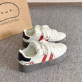 Thick soleeasiest for match german training white shoes women 2026new arrivalsummerniche styleretro leather surface heightened sports casual sneakers