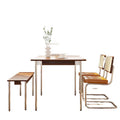 Solid pine wood dining table, vintage style, small apartment, nordic/japanese design, dining table and chairs for home use, rectangular table, mid-century modern dining table