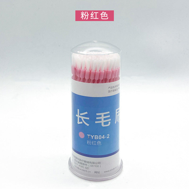 Dental small hair brush single head medicine stick long hair brush disposable medicine stick fluoride brush medicine brush 100 pcs/box