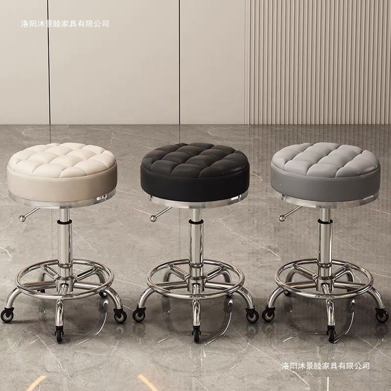 Beauty stool pulley beauty salon large work stool hairdressing shop hairdressing stool manicure adjustable chair for home round stool