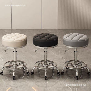 Beauty stool pulley beauty salon large work stool hairdressing shop hairdressing stool manicure adjustable chair for home round stool