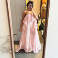 European and american cross-border women's clothing:  summer new arrivals - sweet and fresh printed holiday style ruffle trim cami dress