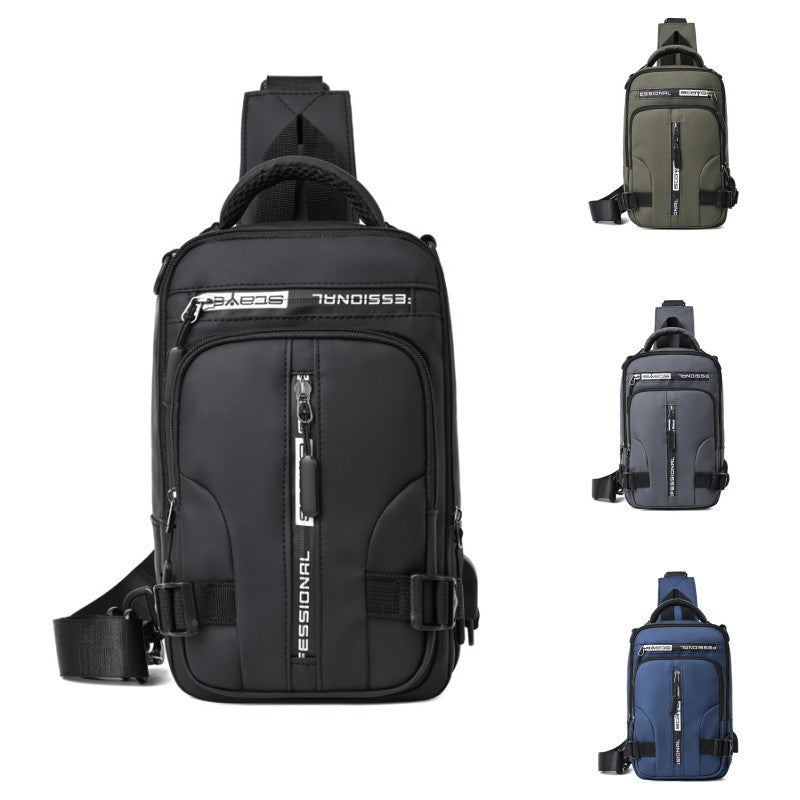 New messenger bag men's multi-compartment large-capacity shoulder bag travel business simple breast bag casual fashion backpack