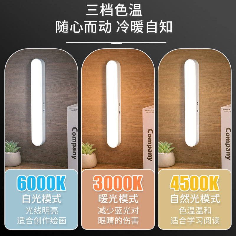 Led eye-care desk lamp - rechargeable, cool design - perfect for students, reading, dorm room bedside, and bedroom night light