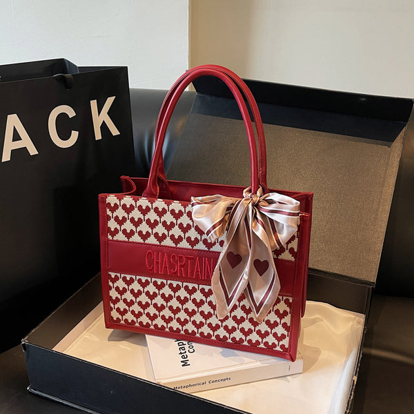 Wedding bag high-end bridal bag 2025 new red wedding bag fashionable foreign style thousand bird grid portable messenger bag