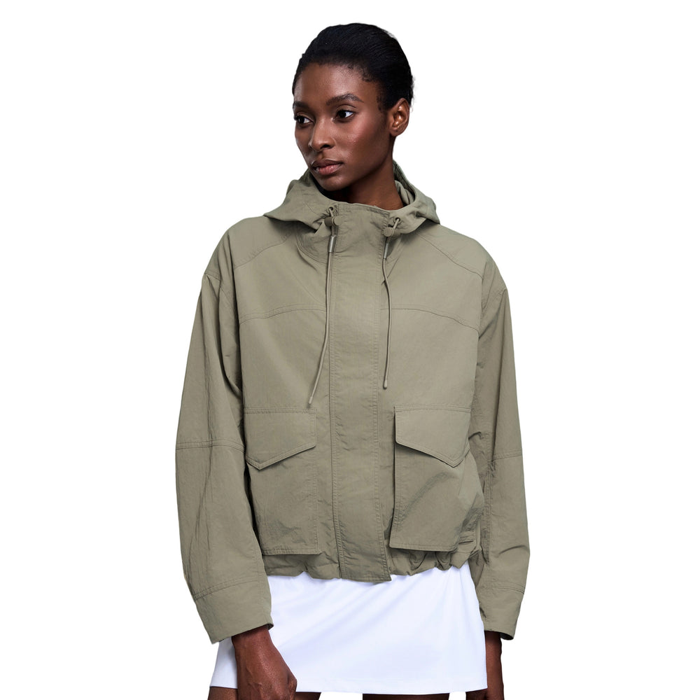 Light outdoor waterproofabrasion resistant hooded outwearcasuallooseeasiest for match windproof short windbreaker jacket for women autumn d25126