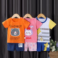 summer new arrival: 100% cotton kids' short-sleeve t-shirt and shorts set - korean style infant and toddler two-piece outfit