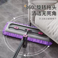 Chenille hands-free mop with bucket for home lazy one-wipe dry and wet mop handy gadgetrotate mop bucket