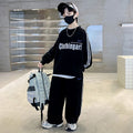 Boys' fall outfit set  new kids' spring/autumn stylish casual tracksuit, trendy hoodie for older boys