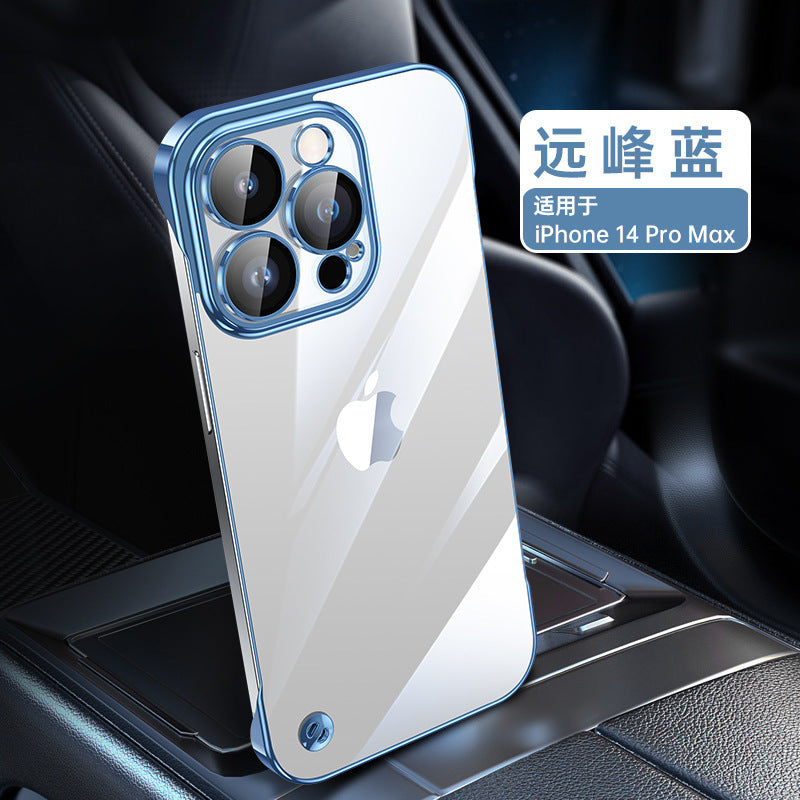 Pc frameless electroplating 16pro suitable for iphone17 mobile phone case ultra-thin transparent hard case apple 14 protective cover