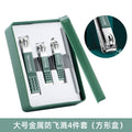 Manufacturer's dark green 4-piece nail clipper suitgerman anti-splash for home nail clipper manicure tool