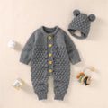 Baby knitting one-piece hoodie spring & fallnewborn clothing men's and women's baby sweater cute heattech romper 06