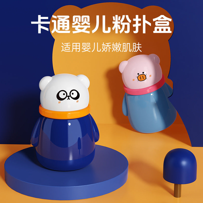 English box, baby puff box, baby prickly heat powder puff box, newborn talcum powder box, children's puff box.