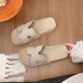 Thick sole diamond edge sandals women's summeroutwearfashioneasiest for matchins style western high-end h-shaped beach shoes for women