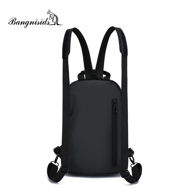 Spring messenger bag new, men's breast bag fashionable casual oblique backpack waterproof leather film small satchel versatile breast bag