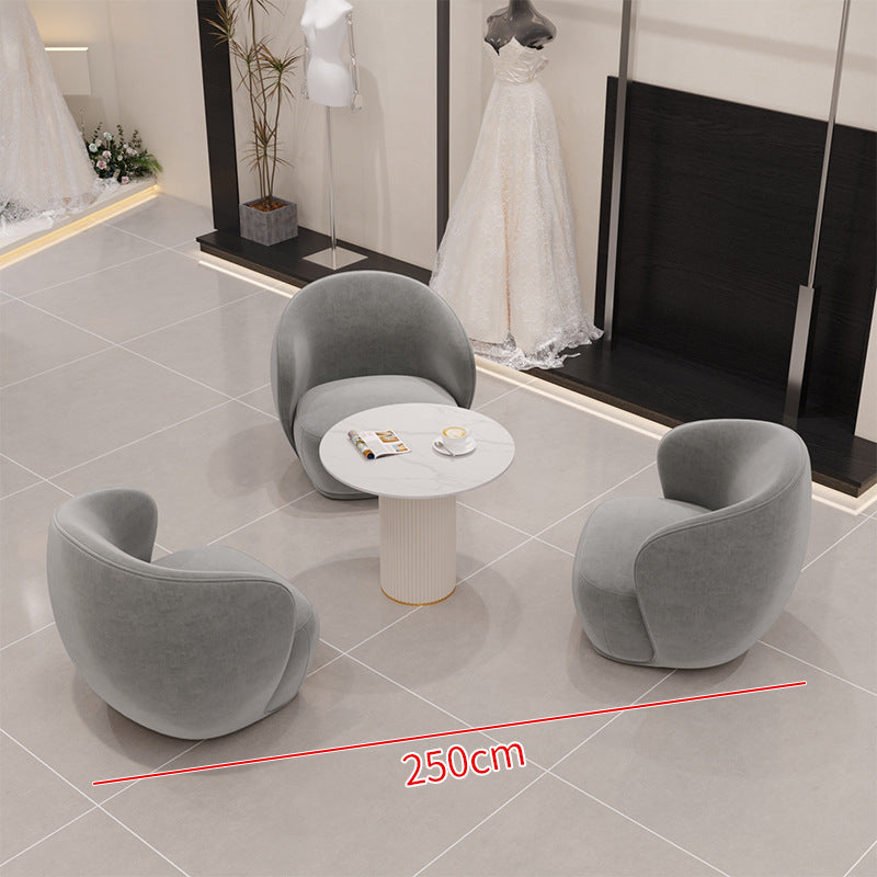 Luxury negotiation table and chair set, lounge area single sofa table and chair, hotel lobby, sales office, business reception sofa