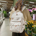 New arrival cartoon nicheeasiest for match school bag korean style girl bag style printing graffiti student women's backpack waterproof backpack