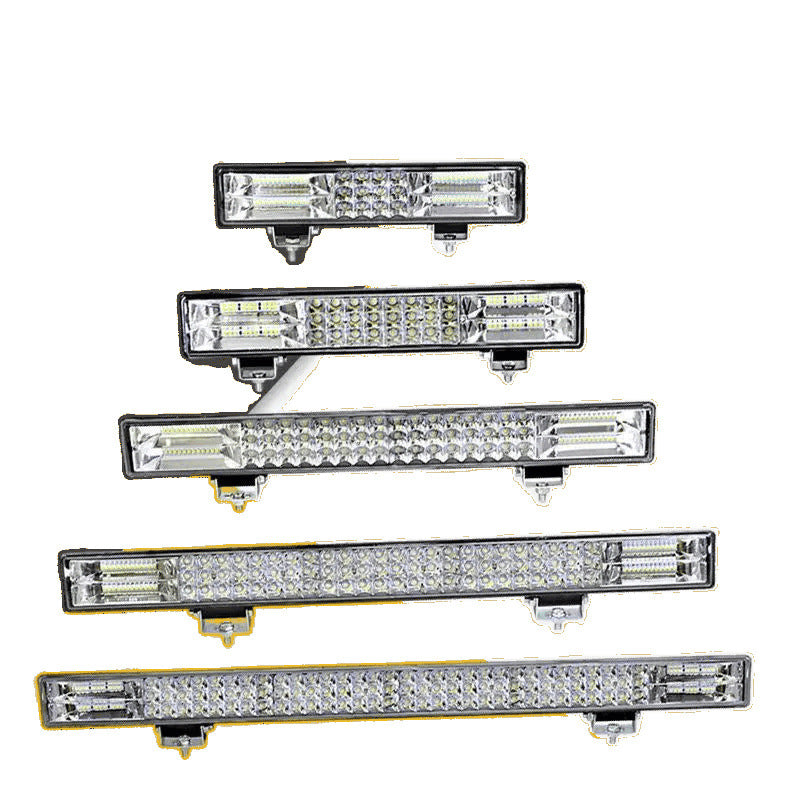 Car spotlight led strip light super bright 12v24 volt truck off-road roof modified China grid strong light flash bar light