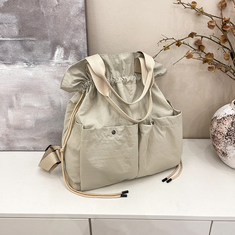 New backpack, cloud bag, drawstring model, multi-functional shoulder tote bag, travel bag, lightweight model, large-capacity women's bag.