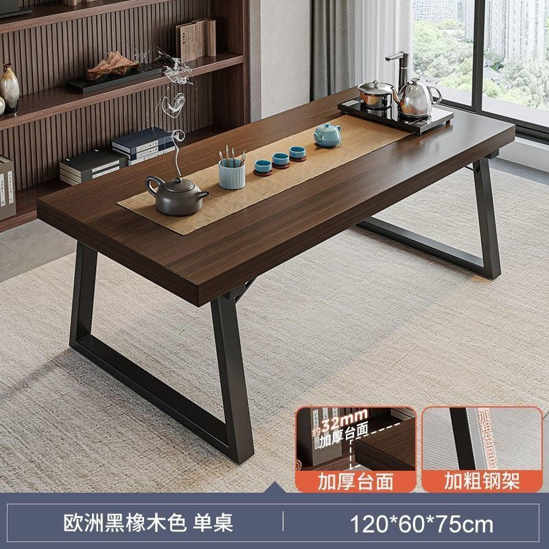 Solid wood color tea table and chair combination, one table and five chairs, tea table, new chinoiserie negotiation office large board tea table, coffee table