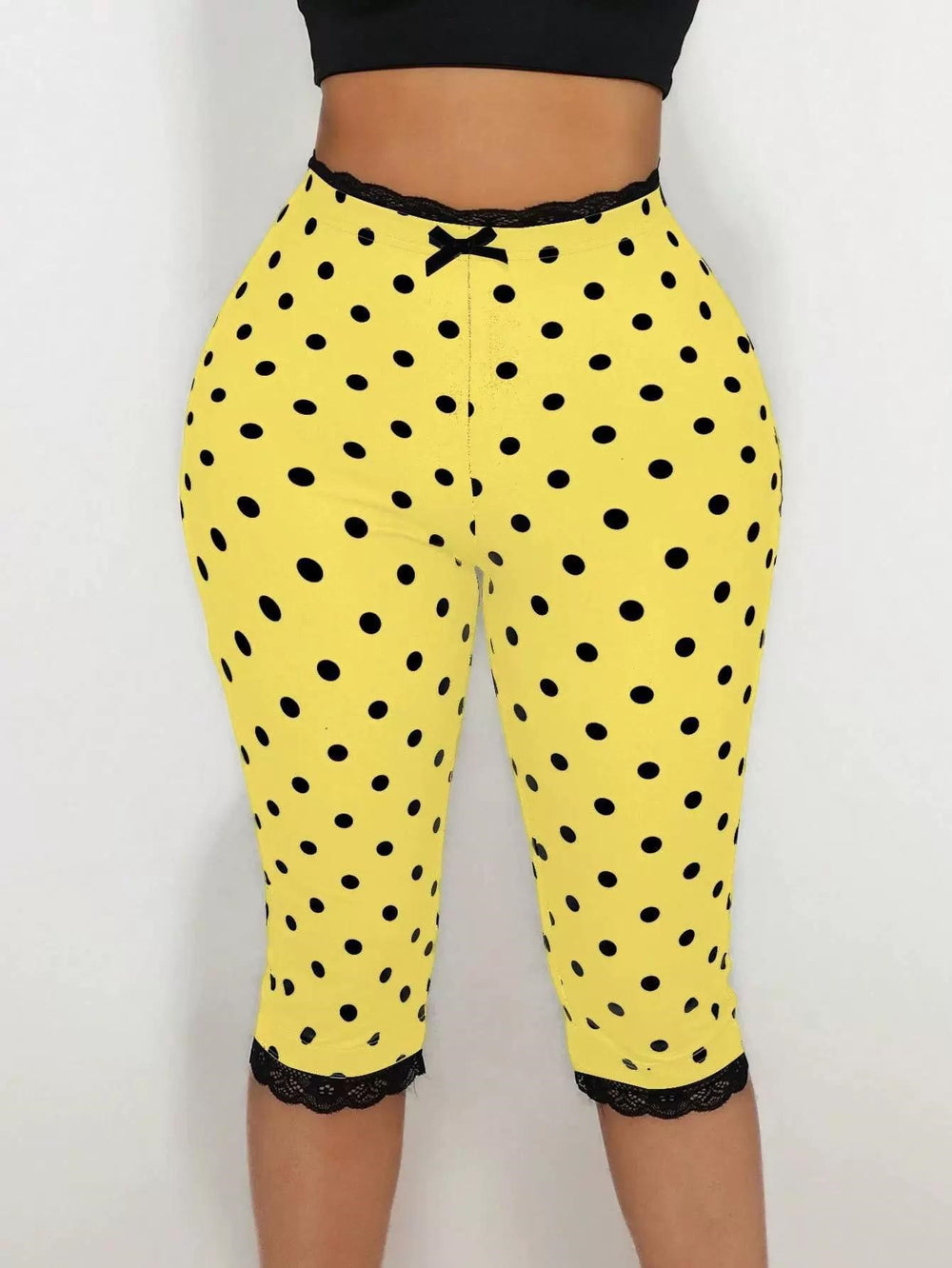 cross-border best selling pants, seven-point pants, multi-color women's high waist silmlacepatchworkcasual pants