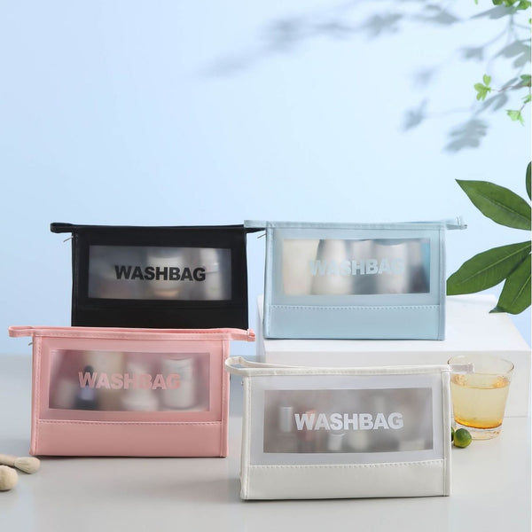 Simple and portable storage box, macaron color PVC transparent and simple candy cosmetic bag, simple toilet bag in hand