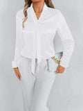 Real shot cross-border  women's summer satinshirtwhite women's export satin tops shirt wholesale