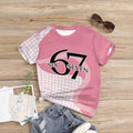 Kids' t-shirt, 67 elements, 3d digital print, summer girls' casual fashion crew neck short sleeve cartoon tee