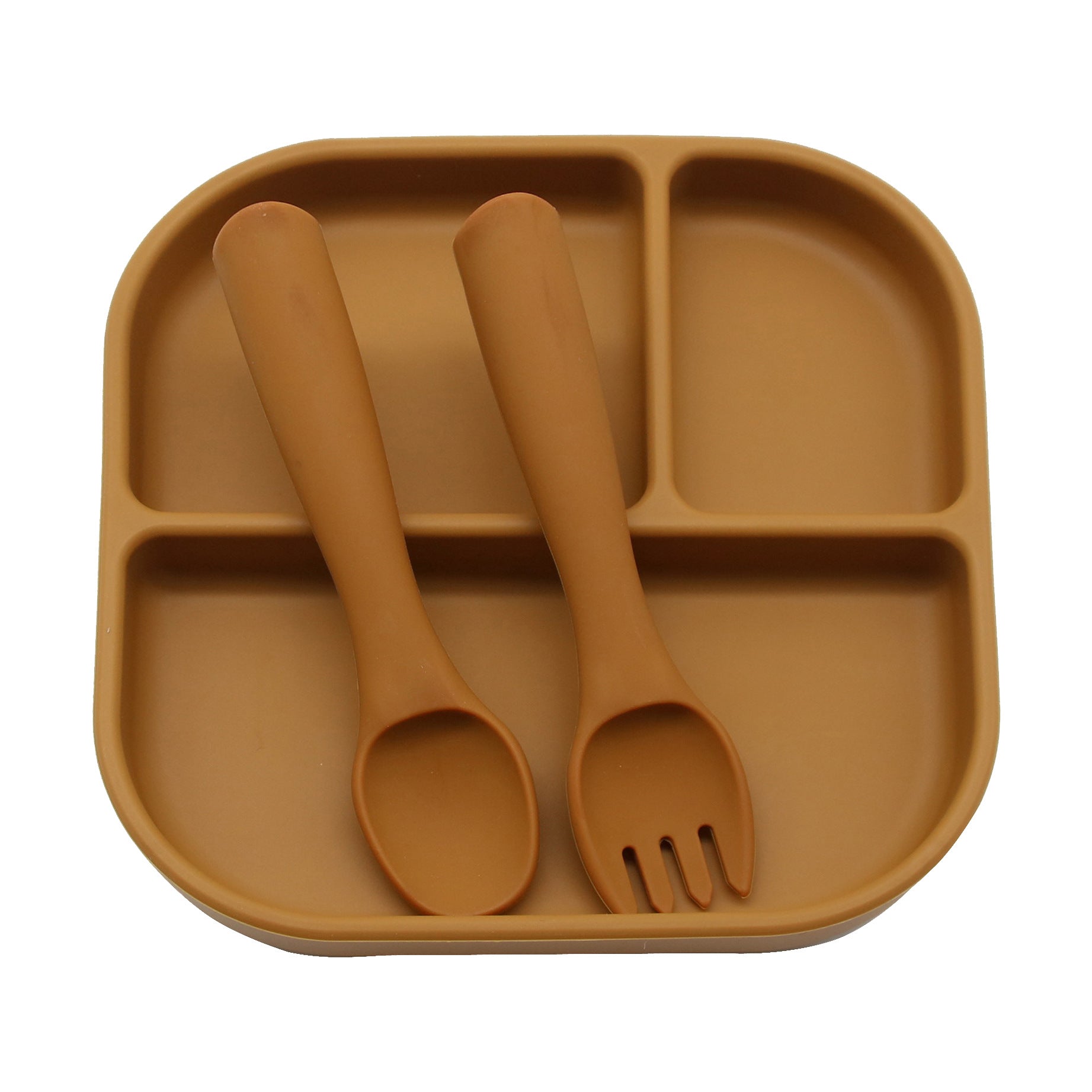 Cross-border supply of silicone plates, children's and babies' silicone plates, integrated silicone rice bowls, complementary food plates, feeding tableware