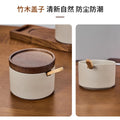 Japanese ceramic seasoning jar set - salt, msg, chicken bouillon, chili sauce, condiment storage for home kitchen, commercial restaurant, and hotel use