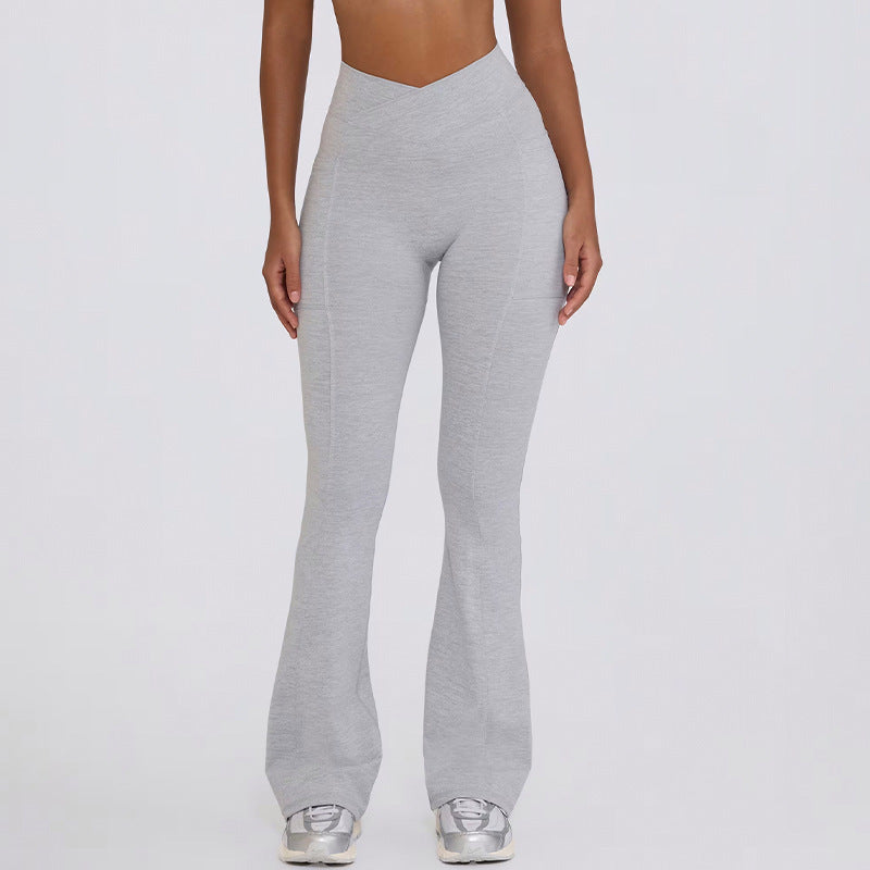 Seamless high-waisted yoga pants - tummy control, butt lift, flare leg, breathable, barely-there feel, pilates wide-leg yoga pants