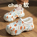 2025 winter new cute cotton slippers - soft sole, closed heel, warm, non-slip, thick sole, suitable for pregnant women, postpartum care, and surgical cotton shoes