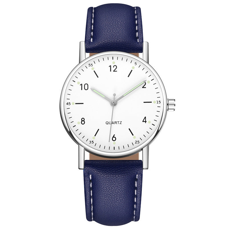 Factory direct luminous women's watch - minimalist digital leather strap quartz wristwatch - unisex casual watch for her