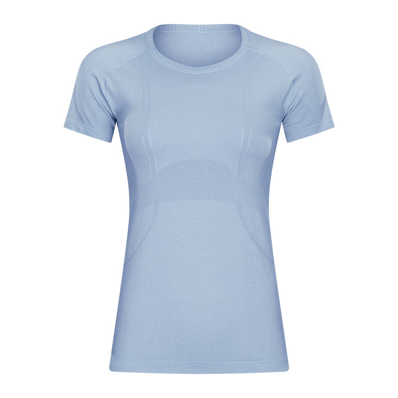 New women's short-sleeve crew neck activewear t-shirt - running, fitness, slim fit, breathable, shaping yoga top - s2067