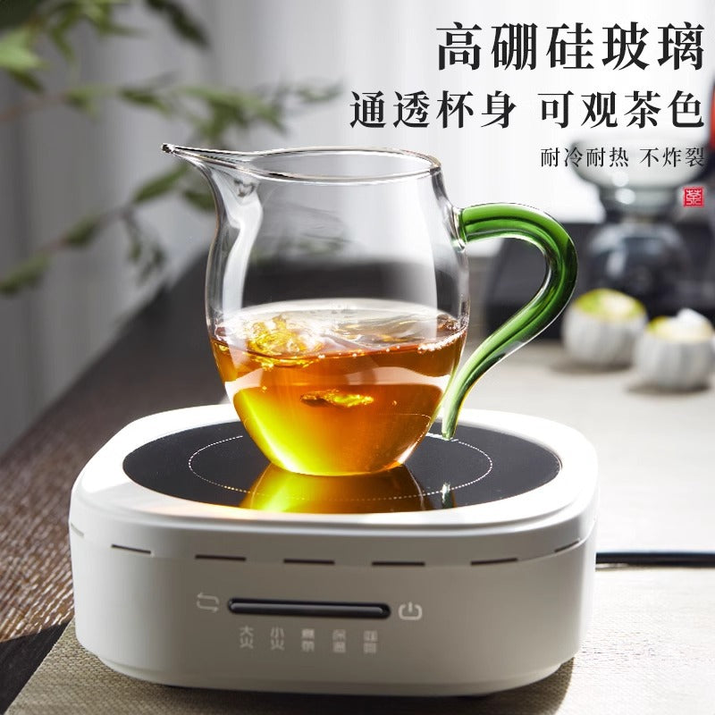 Glass fair cup with handle and filter fair cup glass thickened heat-resistant kung fu tea set tea drain set tea set