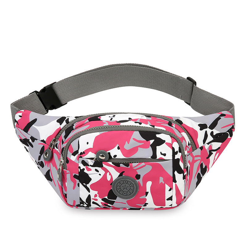 Cross-border new women's fanny pack, colorful printing, large-capacity casual messenger breast bag, light mobile phone bag, cashier wallet
