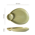 Japanese style stylish ceramic dumpling plate for home dinner plate with dipping grids divided plate restaurant clay thread dumplings