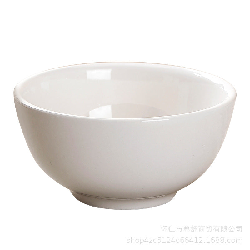 Pure white ceramic tableware thickened chinoiserie oven mitts rice ramen soup bowl for home ceramic hotel special can be marked