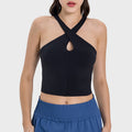 Creora xiaoxing detachable chest pad brocade cotton feel sports vest cross halter sexy navel exposed sling dss089