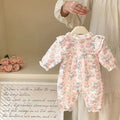 Baby clothes autumn outfit girl's romper autumn double layer cute long sleeve crawling suit princess outing clothes