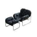 Nordic style single sofa chair - comfortable iron art sofa for living room or balcony, reclining lounging chair - direct from the manufacturer