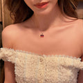 Japanese and korean high-end red pendant cherry necklace for women summer accessible luxuryniche style design clavicle chain elegant exquisite necklace