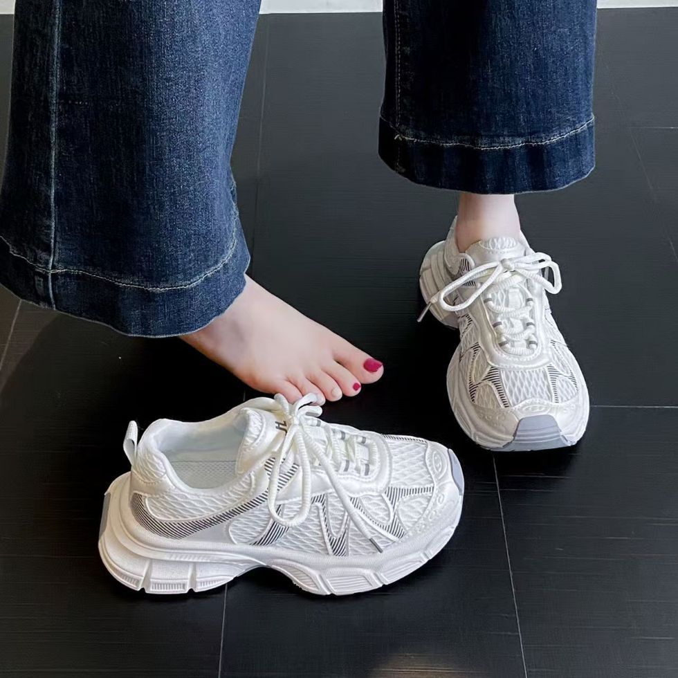 spring/summer new kids' breathable mesh shoes - trendy chunky sneakers for older children and students - lightweight running & casual shoes