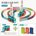 Domino electric train - educational toy for boys, automatic dispensing, music car, building blocks, assembled toy for girls